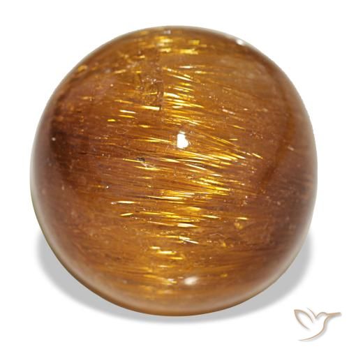 17.93ct arancione cat's eye rutile quartz, rotondo, opaco