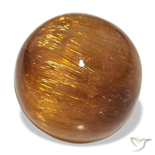 Cat's eye rutile quartz naturale arancione da 17,93 ct, taglio rotondo, opaco