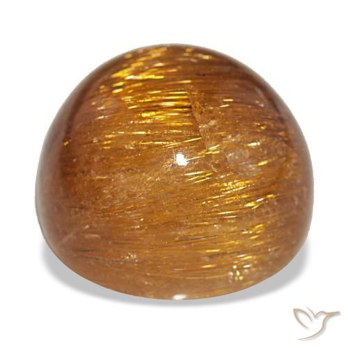 Cat's eye rutile quartz naturale arancione da 17,93 ct, taglio rotondo, opaco