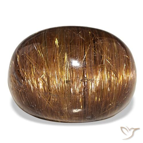 Cat's eye rutile quartz naturale arancione da 44,01 ct, taglio ovale, traslucido