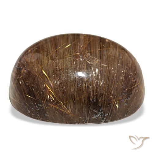 Cat's eye rutile quartz naturale arancione da 44,01 ct, taglio ovale, traslucido