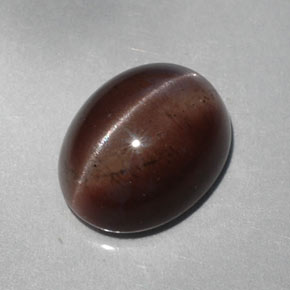 Cat's eye scapolite naturale marrone da 5,30 ct, taglio ovale, traslucido