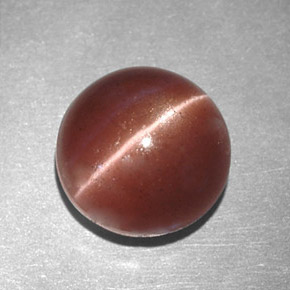 Cat's eye scapolite naturale marrone da 2,78 ct, taglio rotondo, opaco