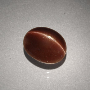 Cat's eye scapolite naturale marrone da 2,56 ct, taglio ovale, opaco