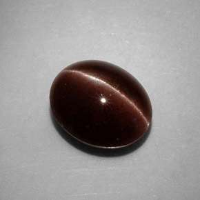 Cat's eye scapolite naturale marrone da 3,52 ct, taglio ovale, opaco