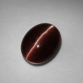 Cat's eye scapolite naturale marrone da 3,41 ct, taglio ovale, opaco