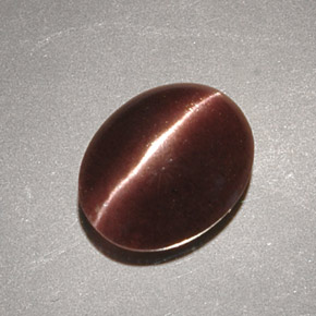 Cat's eye scapolite naturale marrone da 2,32 ct, taglio ovale, opaco
