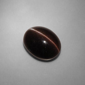 Cat's eye scapolite naturale marrone da 6,90 ct, taglio ovale, traslucido