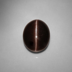 Cat's eye scapolite naturale marrone da 6,90 ct, taglio ovale, traslucido