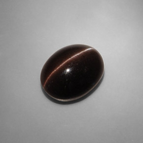 Cat's eye scapolite naturale marrone da 6,90 ct, taglio ovale, traslucido