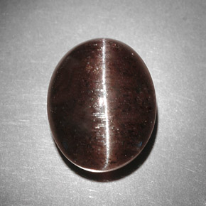 Cat's eye scapolite naturale marrone da 9,31 ct, taglio ovale, traslucido