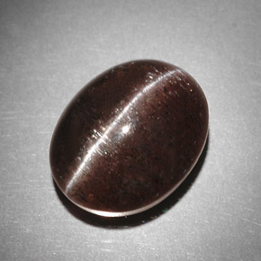 Cat's eye scapolite naturale marrone da 9,31 ct, taglio ovale, traslucido