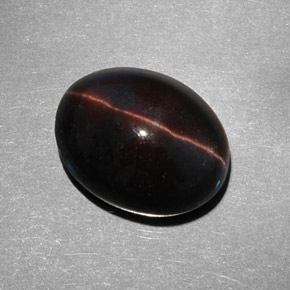 Cat's eye scapolite naturale marrone da 9,21 ct, taglio ovale, traslucido