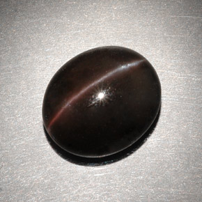 Cat's eye scapolite naturale marrone da 6,82 ct, taglio ovale, traslucido