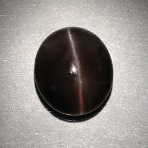 Cat's eye scapolite naturale marrone da 6,82 ct, taglio ovale, traslucido