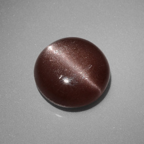 Cat's eye scapolite naturale marrone da 2,40 ct, taglio rotondo, opaco