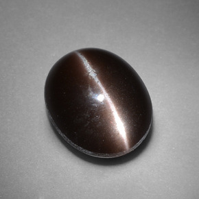Cat's eye scapolite naturale marrone da 4,41 ct, taglio ovale, opaco