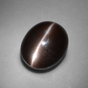 Cat's eye scapolite naturale marrone da 4,41 ct, taglio ovale, opaco