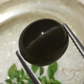 Scapolite occhio di gatto Nero naturale da 5.83 ct, Ovale, Traslucido