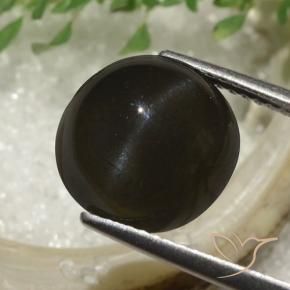 Scapolite occhio di gatto Marrone scuro naturale da 6.53 ct, Rotondo, Traslucido