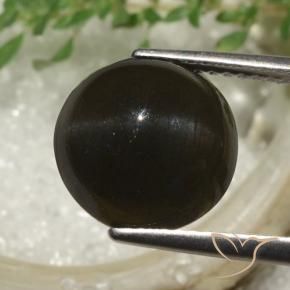 Scapolite occhio di gatto Marrone scuro naturale da 6.53 ct, Rotondo, Traslucido