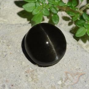 Scapolite occhio di gatto Nero naturale da 5.12 ct, Ovale, Traslucido