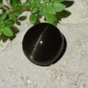 Scapolite occhio di gatto Nero naturale da 5.12 ct, Ovale, Traslucido