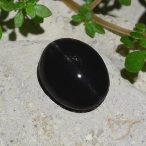 Scapolite occhio di gatto Nero naturale da 4.10 ct, Ovale, Opaco