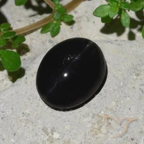 Scapolite occhio di gatto Nero naturale da 4.10 ct, Ovale, Opaco