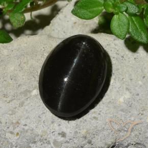 Scapolite occhio di gatto Nero naturale da 5.12 ct, Ovale, Traslucido