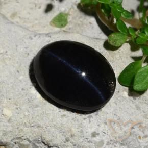 Scapolite occhio di gatto Nero naturale da 5.96 ct, Ovale, Opaco