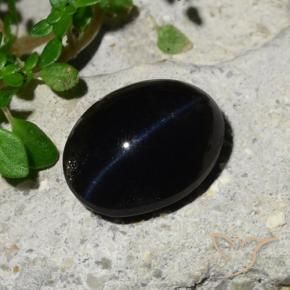 Scapolite occhio di gatto Nero naturale da 5.96 ct, Ovale, Opaco
