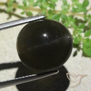 Scapolite occhio di gatto Nero naturale da 14.13 ct, Ovale, Opaco