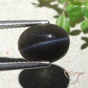 Scapolite occhio di gatto Nero naturale da 2.85 ct, Ovale, Opaco