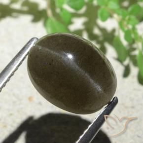 Scapolite occhio di gatto Marrone medio-chiaro naturale da 4.97 ct, Ovale, Traslucido