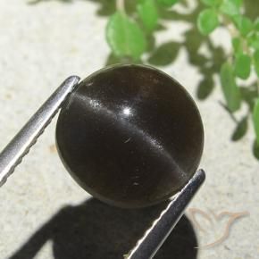 Scapolite occhio di gatto Marrone scuro naturale da 3.87 ct, Rotondo, Traslucido