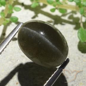 Cat's eye scapolite naturale marrone da 4,66 ct, taglio ovale, traslucido