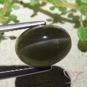 Cat's eye scapolite naturale marrone da 4,66 ct, taglio ovale, traslucido