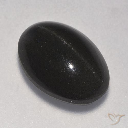 3.75ct Naturale Nero Scapolite effetto occhio di gatto, Ovale, Traslucido