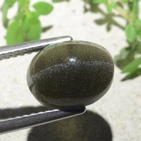 Cat's eye scapolite naturale marrone da 4,00 ct, taglio ovale, traslucido