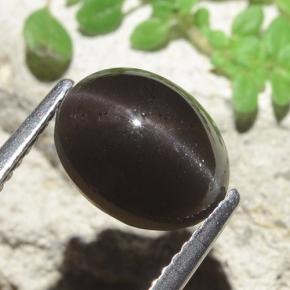 Scapolite occhio di gatto Nero naturale da 3.42 ct, Taglio ovale, Traslucido