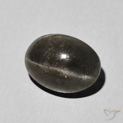 Scapolite occhio di gatto Nero naturale da 3.41 ct, Ovale, Traslucido