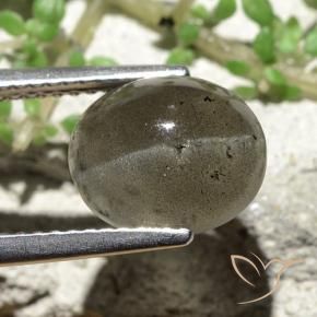 Scapolite occhio di gatto Grigio scuro naturale da 3.81 ct, Ovale, Traslucido