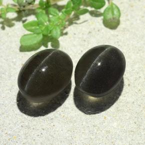 Cat's eye scapolite naturale grigio da 7,38 ct, taglio ovale, traslucido