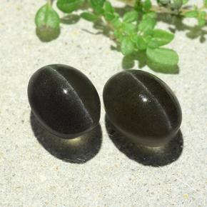 Cat's eye scapolite naturale grigio da 7,38 ct, taglio ovale, traslucido