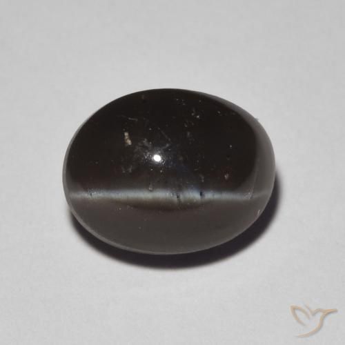 2.24ct Naturale Nero Scapolite effetto occhio di gatto, Ovale, Traslucido