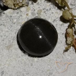 Scapolite occhio di gatto Nero naturale da 2.12 ct, Rotondo, Traslucido