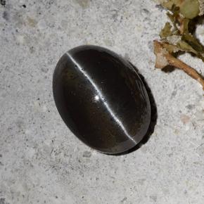 Scapolite occhio di gatto Nero naturale da 2.30 ct, Taglio ovale, Traslucido