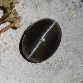 Scapolite occhio di gatto Nero naturale da 2.30 ct, Taglio ovale, Traslucido