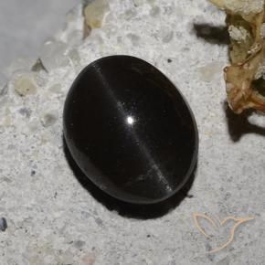 Scapolite occhio di gatto Nero naturale da 2.35 ct, Ovale, Traslucido